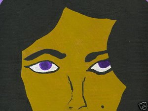 ARTIST SIGNED PAINTING ON CANVAS LIZ ELIZABETH TAYLOR