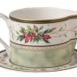 FItz & Floyd Winter Holiday gravy boat and stand NEW!