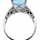 14K white gold 7 ct Swiss Topaz & Diamond Ring NEW