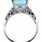 14K white gold 7 ct Swiss Topaz & Diamond Ring NEW