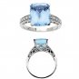 14K white gold 7 ct Swiss Topaz & Diamond Ring NEW