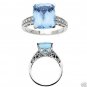 14K white gold 7 ct Swiss Topaz & Diamond Ring NEW