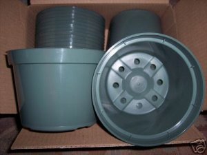 6" Azalea green plastic pot, greenhouse nursery 560 lot