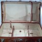 Antique leather suitcase Cuban expanding with straps, false bottom and key