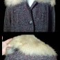 vintage 1950s coat Irish wool tweed with fox fur collar Medium