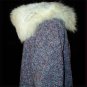 vintage 1950s coat Irish wool tweed with fox fur collar Medium
