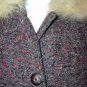 vintage 1950s coat Irish wool tweed with fox fur collar Medium