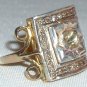 Antique 18k diamond ring Victorian mine cut 1 carat diamond, solid yellow gold