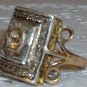 Antique 18k diamond ring Victorian mine cut 1 carat diamond, solid yellow gold