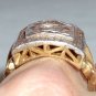 Antique 18k diamond ring Victorian mine cut 1 carat diamond, solid yellow gold