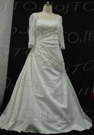 Medium Sleeves A-Line Wedding Gown-CH0028