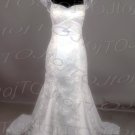 Cap sleeves sweet heart mermaid wedding gown-CWWG400