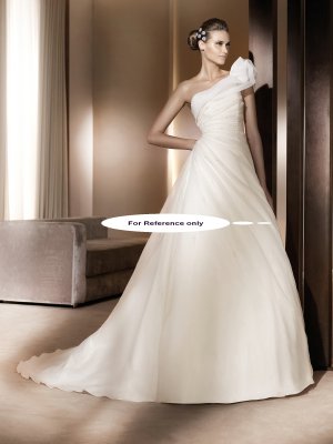 One shoulder A-line wedding gown-Alcazar
