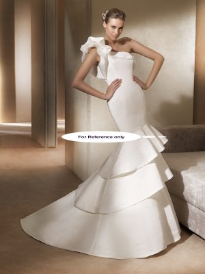 One shoulder mermaid wedding gown-Alison