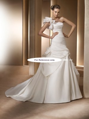 One shoulder mermaid wedding gown-Alora