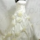 Strapless A-line medium train wedding gown-0466