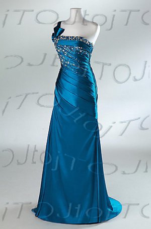 One-shoulder mermaid evening dress-P4524