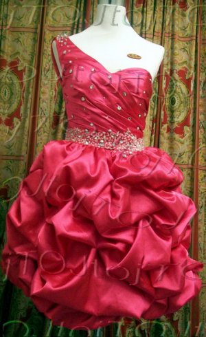 One-shoulder short evening dress-4927