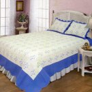 4pcs white and blue color bedding set AY-1105