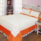 4pcs white and orange color bedding set AY-1108