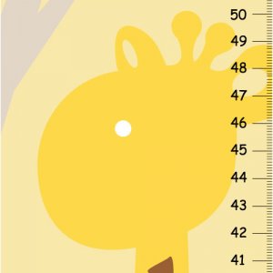 Personalizes Growth chart- Wall Nursery Decor  - yellow giraffe