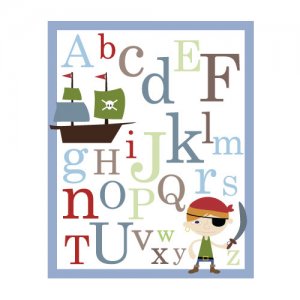 ABC Alphabet Poster print -Pirate - nursery wall decor