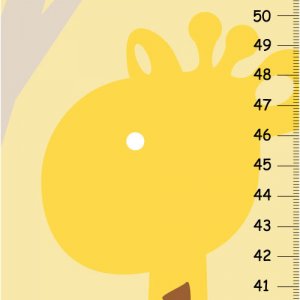 Personalized Boys AND Girls Canvas Giraffe Growth Charts- yellow wall decor