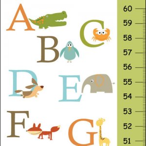 Boy Canvas ABC Green Height Chart - Toddler Wall decor