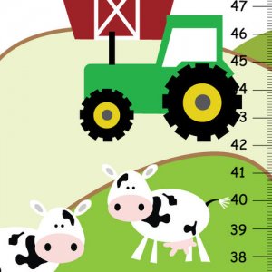 Children Canvas Height Chart - Life on the Farm- nursery art print