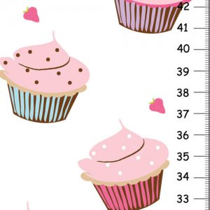 Personalized Canvas - Pink Cupcakes- Girls Height Chart