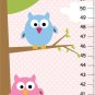 Personalized Canvas Growth Charts- 2 Owls on tree