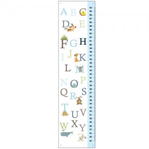 Personalized Boys Canvas ABC Pale Blue Growth Charts