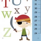 Personalized Children Canvas ABC Pirate Growth Charts for boys