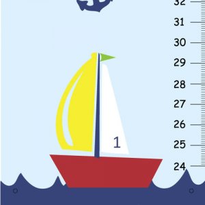 Personalized Children Canvas Growth Charts- Sailboats and Anchors