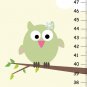 Girls Growth Charts- Owl and birds on tree