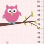 Personalized Girls Canvas Growth Charts- Pink Owl