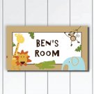 Personalized Kids Door Sign Plaque, Multi Colored animals, babies Wall Decor
