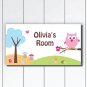 Personalized Girls Door Sign, Nursery Owl Plaque
