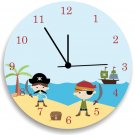 Pirate Wall Clock for Children Bedroom