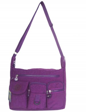 HONG YE Pure Stripe Slouch Bag,sku:hb75purple4