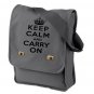 Keep Calm and Carry On - Canvas Messenger Bag Gray Field Bag