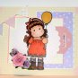 Handmade birthday card with Tilda