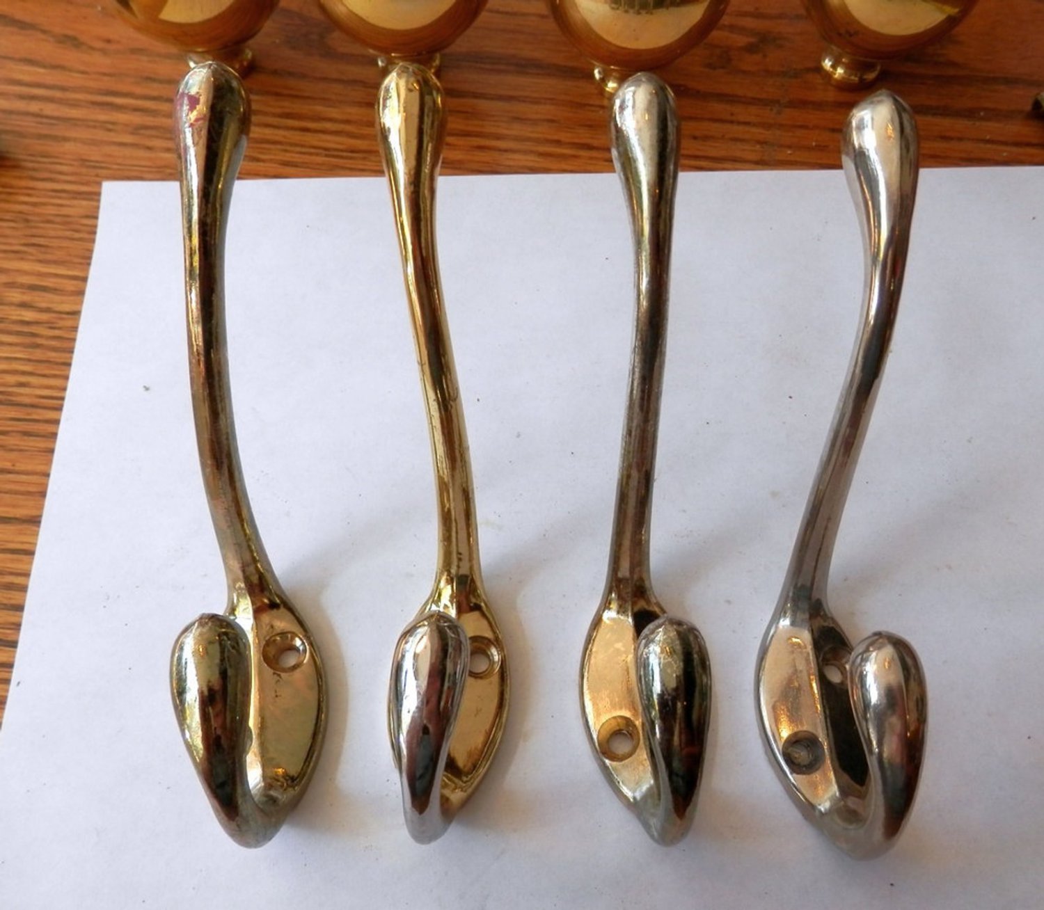 set 4 hall tree hooks