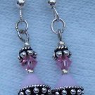 Crystal and silver earrings