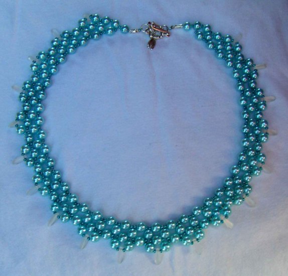 pearl and silver handmade necklace