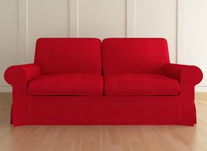 IKEA EKTORP 3 seater sofa Custom slipcover in Kino Red