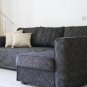 IKEA Manstad Corner Sofa-bed with storage Custom slipcover in Rouge Ash Velvet Grey