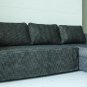 IKEA Manstad Corner Sofa-bed with storage Custom slipcover in Rouge Velvet Black