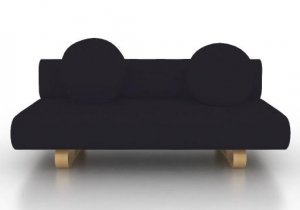 IKEA Allerum Sofabed Custom Slipcover in Rouge Velvet Black