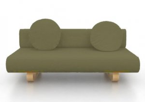 IKEA Allerum Sofabed Custom Slipcover in Rouge Velvet Green